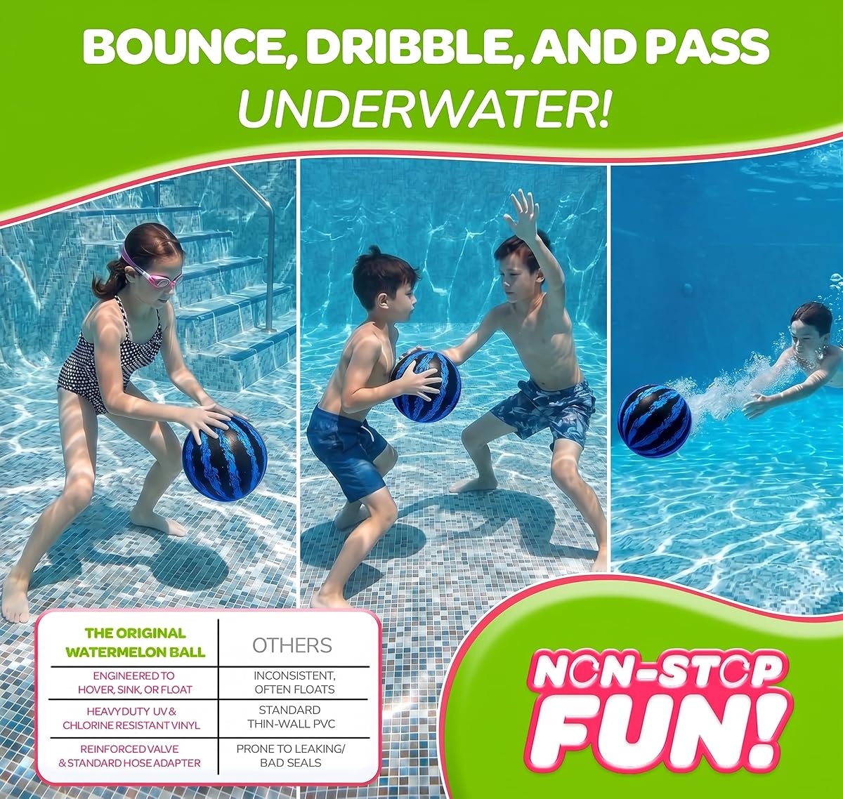 Watermelon Ball 9″ Blue in the water